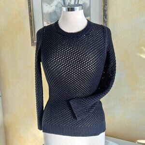 Ann Taylor Black Crochet Style Sweater